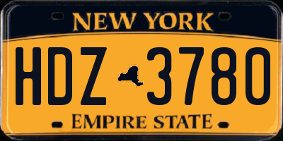 NY license plate HDZ3780