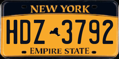 NY license plate HDZ3792