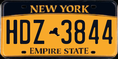 NY license plate HDZ3844