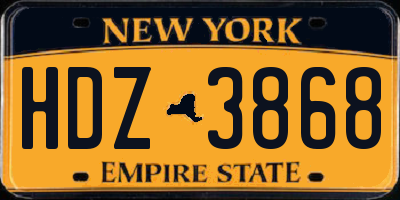 NY license plate HDZ3868