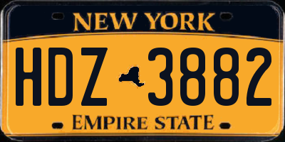 NY license plate HDZ3882
