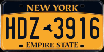 NY license plate HDZ3916