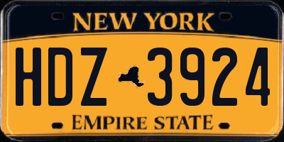 NY license plate HDZ3924