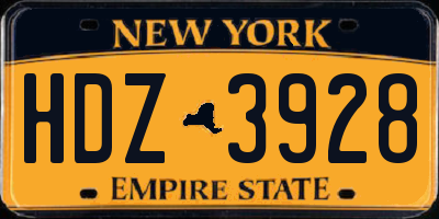 NY license plate HDZ3928