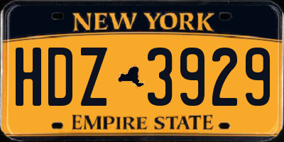 NY license plate HDZ3929