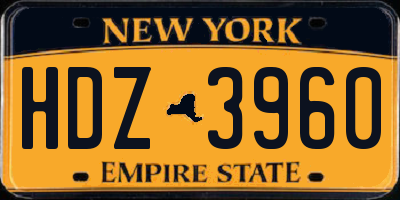 NY license plate HDZ3960