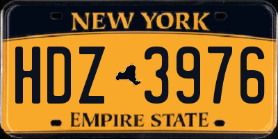 NY license plate HDZ3976