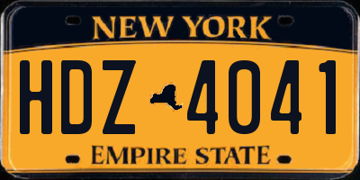 NY license plate HDZ4041