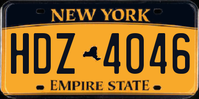 NY license plate HDZ4046