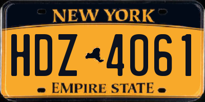 NY license plate HDZ4061