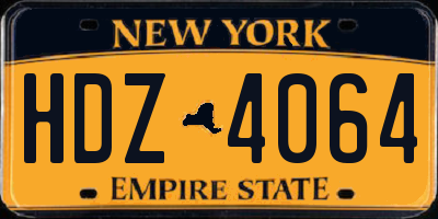 NY license plate HDZ4064