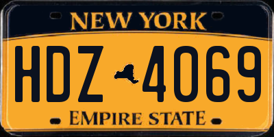 NY license plate HDZ4069