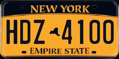 NY license plate HDZ4100