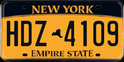 NY license plate HDZ4109