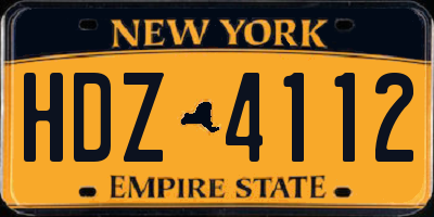 NY license plate HDZ4112