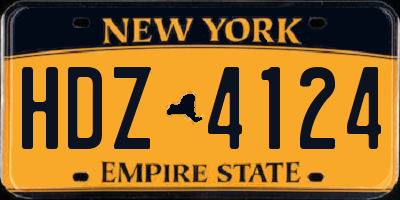 NY license plate HDZ4124
