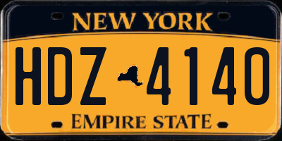 NY license plate HDZ4140