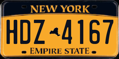 NY license plate HDZ4167