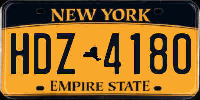 NY license plate HDZ4180
