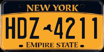 NY license plate HDZ4211