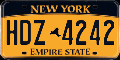 NY license plate HDZ4242
