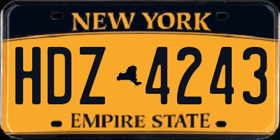 NY license plate HDZ4243