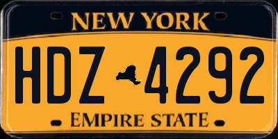 NY license plate HDZ4292