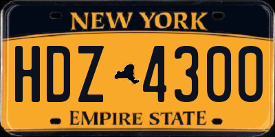 NY license plate HDZ4300