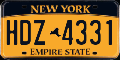 NY license plate HDZ4331