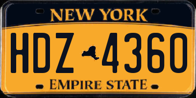 NY license plate HDZ4360