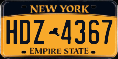 NY license plate HDZ4367
