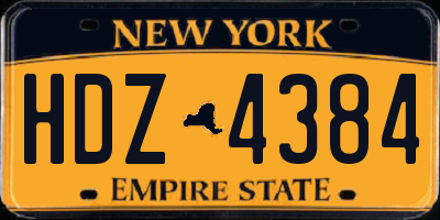 NY license plate HDZ4384