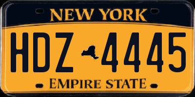 NY license plate HDZ4445