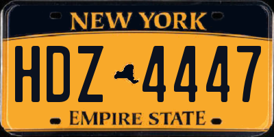 NY license plate HDZ4447