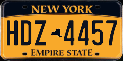 NY license plate HDZ4457