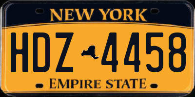 NY license plate HDZ4458
