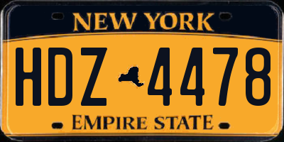 NY license plate HDZ4478