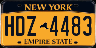 NY license plate HDZ4483