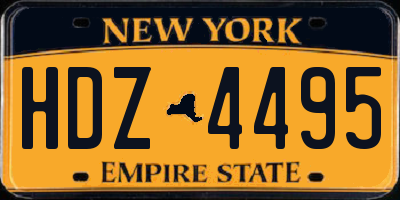 NY license plate HDZ4495