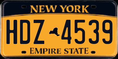 NY license plate HDZ4539