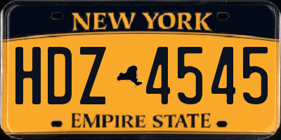 NY license plate HDZ4545