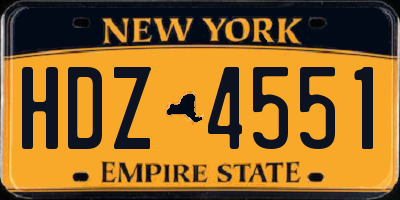 NY license plate HDZ4551