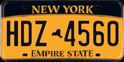 NY license plate HDZ4560