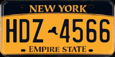 NY license plate HDZ4566