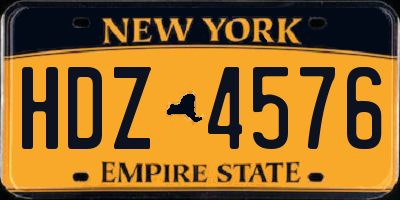 NY license plate HDZ4576