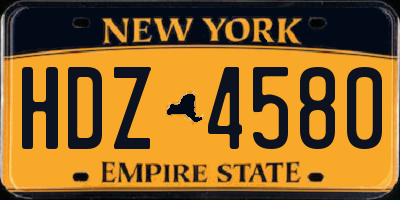 NY license plate HDZ4580