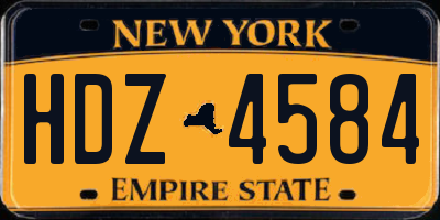 NY license plate HDZ4584