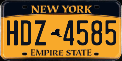 NY license plate HDZ4585