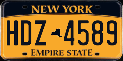 NY license plate HDZ4589