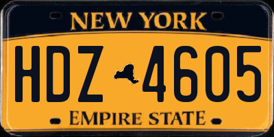NY license plate HDZ4605